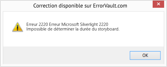 Fix Erreur Microsoft Silverlight 2220 (Error Erreur 2220)