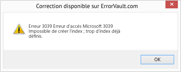 Fix Erreur d'accès Microsoft 3039 (Error Erreur 3039)