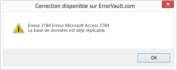Fix Erreur Microsoft Access 3784 (Error Erreur 3784)