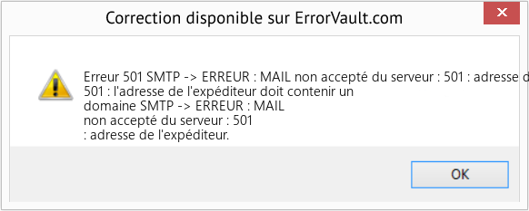 Fix SMTP -> ERREUR : MAIL non accepté du serveur : 501 : adresse de l'expéditeur (Error Erreur 501)