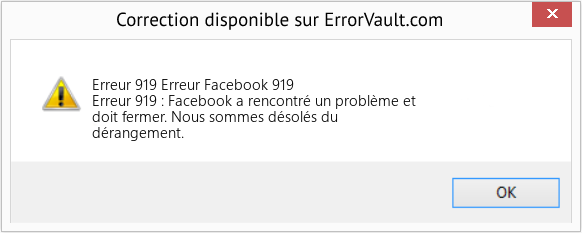Fix Erreur Facebook 919 (Error Erreur 919)