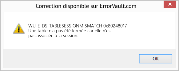 Fix 0x80248017 (Error WU_E_DS_TABLESESSIONMISMATCH)