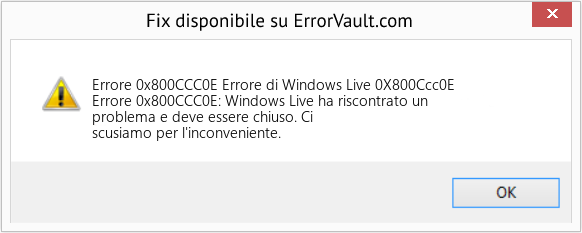 Fix Errore di Windows Live 0X800Ccc0E (Error Codee 0x800CCC0E)