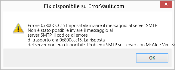 Fix Impossibile inviare il messaggio al server SMTP (Error Codee 0x800CCC15)
