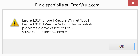 Fix Errore F-Secure Wininet 12031 (Error Codee 12031)