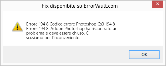 Fix Codice errore Photoshop Cs3 194 8 (Error Codee 194 8)