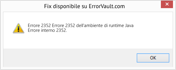 Fix Errore 2352 dell'ambiente di runtime Java (Error Codee 2352)