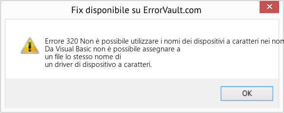 Fix Non è possibile utilizzare i nomi dei dispositivi a caratteri nei nomi dei file: 