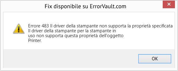 Fix Il driver della stampante non supporta la proprietà specificata (Error Codee 483)