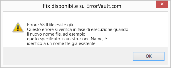 Fix Il file esiste già (Error Codee 58)