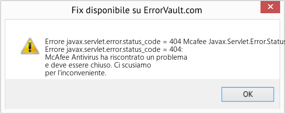 Fix Mcafee Javax.Servlet.Error.Status_Code = 404 (Error Codee javax.servlet.error.status_code = 404)