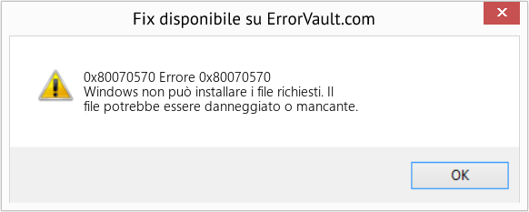 Fix Errore 0x80070570 (Error 0x80070570)