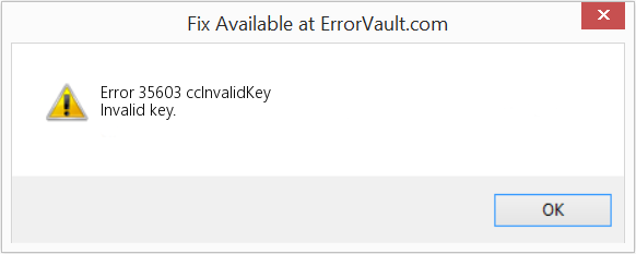 ccInvalidKey 수정(오류 오류 35603)