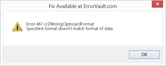 cc2잘못된 클립보드 형식 수정(오류 오류 461)