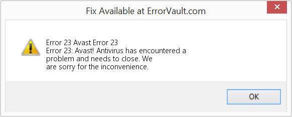 Avast 오류 23 수정(오류 오류 23)