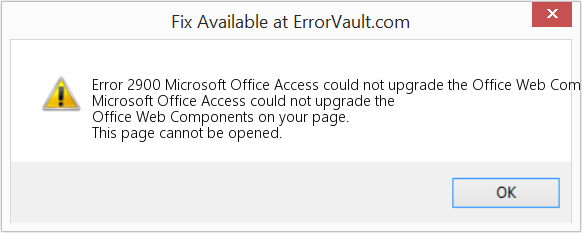 Microsoft Office Access에서 페이지의 Office Web Components를 업그레이드할 수 없습니다. 수정(오류 오류 2900)