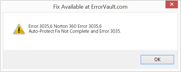 Norton 360 오류 3035,6 수정(오류 오류 3035,6)