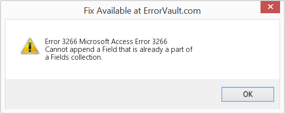 마이크로소프트 액세스 오류 3266 수정(오류 오류 3266)