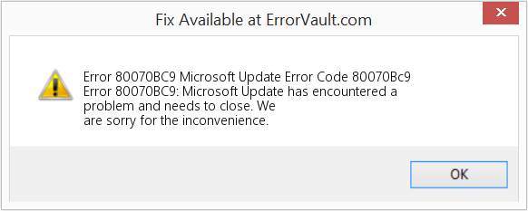 Microsoft 업데이트 오류 코드 80070Bc9 수정(오류 오류 80070BC9)