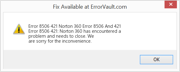 Norton 360 오류 8506 및 421 수정(오류 오류 8506 421)