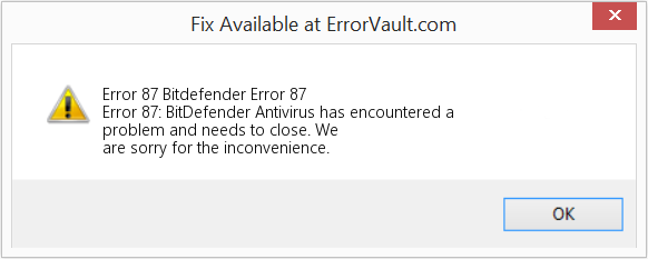 Bitdefender 오류 87 수정(오류 오류 87)