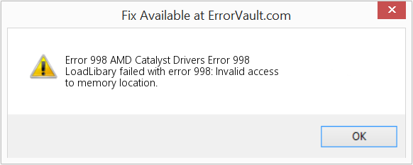 AMD 촉매 드라이버 오류 998 수정(오류 오류 998)