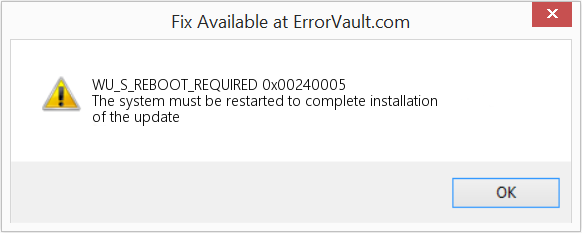0x00240005 수정(오류 WU_S_REBOOT_REQUIRED)