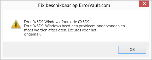 Fix Windows-foutcode 0X6D9 (Fout Fout 0x6D9)
