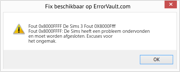 Fix De Sims 3 Fout 0X8000Ffff (Fout Fout 0x8000FFFF)