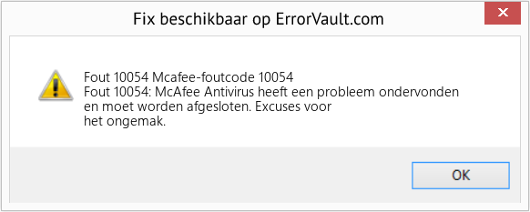 Fix Mcafee-foutcode 10054 (Fout Fout 10054)