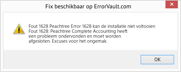 Fix Peachtree Error 1628 kan de installatie niet voltooien (Fout Fout 1628)