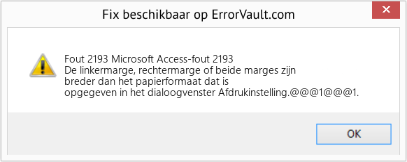 Fix Microsoft Access-fout 2193 (Fout Fout 2193)