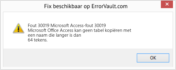 Fix Microsoft Access-fout 30019 (Fout Fout 30019)