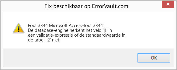 Fix Microsoft Access-fout 3344 (Fout Fout 3344)