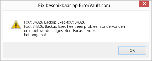 Fix Backup Exec-fout 34326 (Fout Fout 34326)