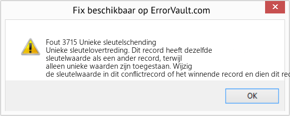 Fix Unieke sleutelschending (Fout Fout 3715)