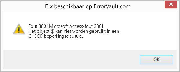 Fix Microsoft Access-fout 3801 (Fout Fout 3801)