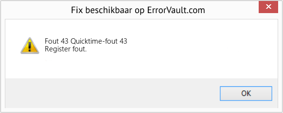 Fix Quicktime-fout 43 (Fout Fout 43)