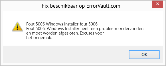 Fix Windows Installer-fout 5006 (Fout Fout 5006)