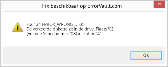 Fix ERROR_WRONG_DISK (Fout Fout 34)