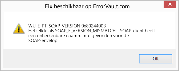 Fix 0x8024400B (Fout WU_E_PT_SOAP_VERSION)
