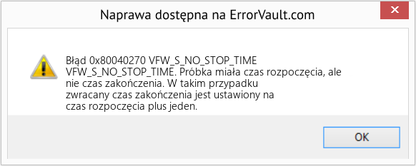 Fix VFW_S_NO_STOP_TIME (Error Błąd 0x80040270)