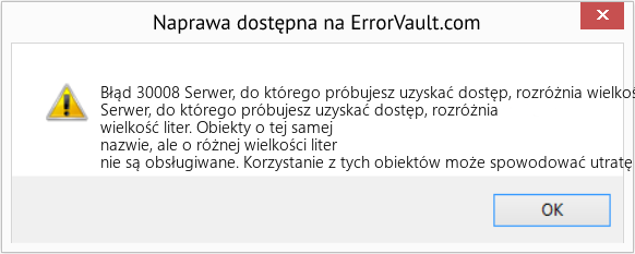 Fix Serwer, do którego próbujesz uzyskać dostęp, rozróżnia wielkość liter (Error Błąd 30008)