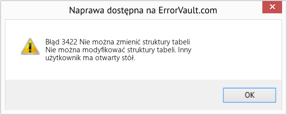 Fix Nie można zmienić struktury tabeli (Error Błąd 3422)