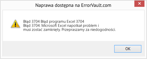 Fix Błąd programu Excel 3704 (Error Błąd 3704)