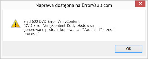 Fix DVD_Error_VerifyContent (Error Błąd 600)