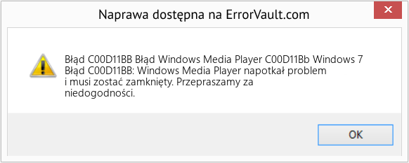 Fix Błąd Windows Media Player C00D11Bb Windows 7 (Error Błąd C00D11BB)