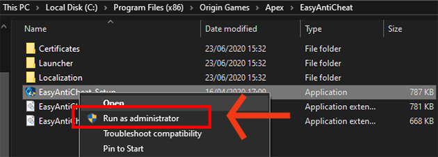 Disable Conflicting Software: Temporarily disable any antivirus, firewall, or similar software that may interfere with the installation process.
Run as Administrator: To prevent any permissions issues, right-click on the Easy Anti-Cheat installer and select "Run as Administrator."