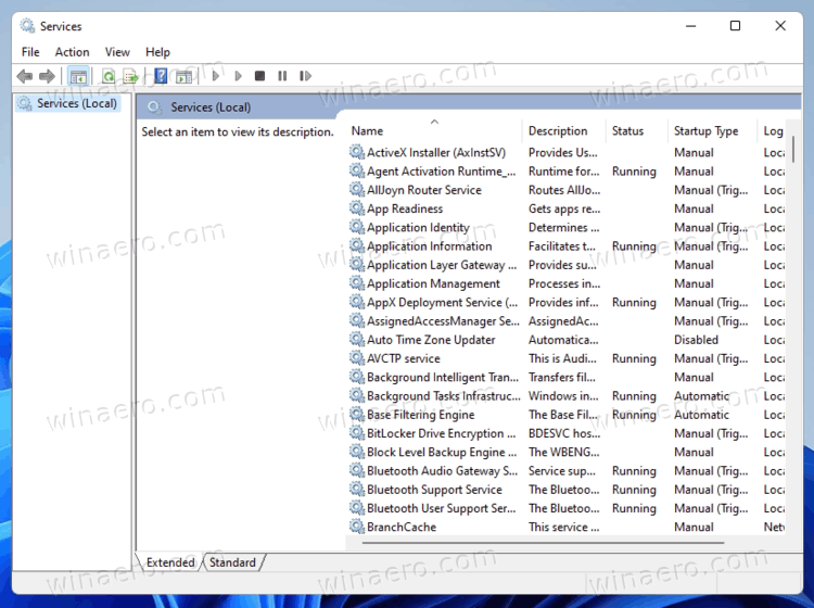 Type "services.msc" in the text field of the Run dialog box.
Click on the "OK" button or press the "Enter" key to open Services.msc.