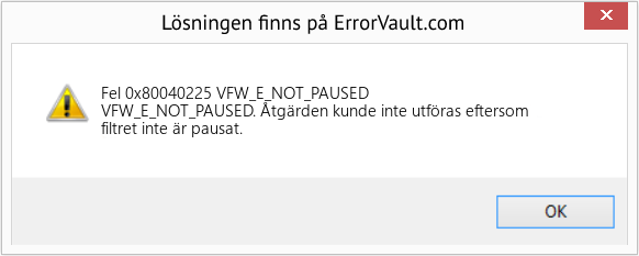 Fix VFW_E_NOT_PAUSED (Error Fel 0x80040225)